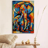 Painting by Numbers: Elephant Family in Picasso Style